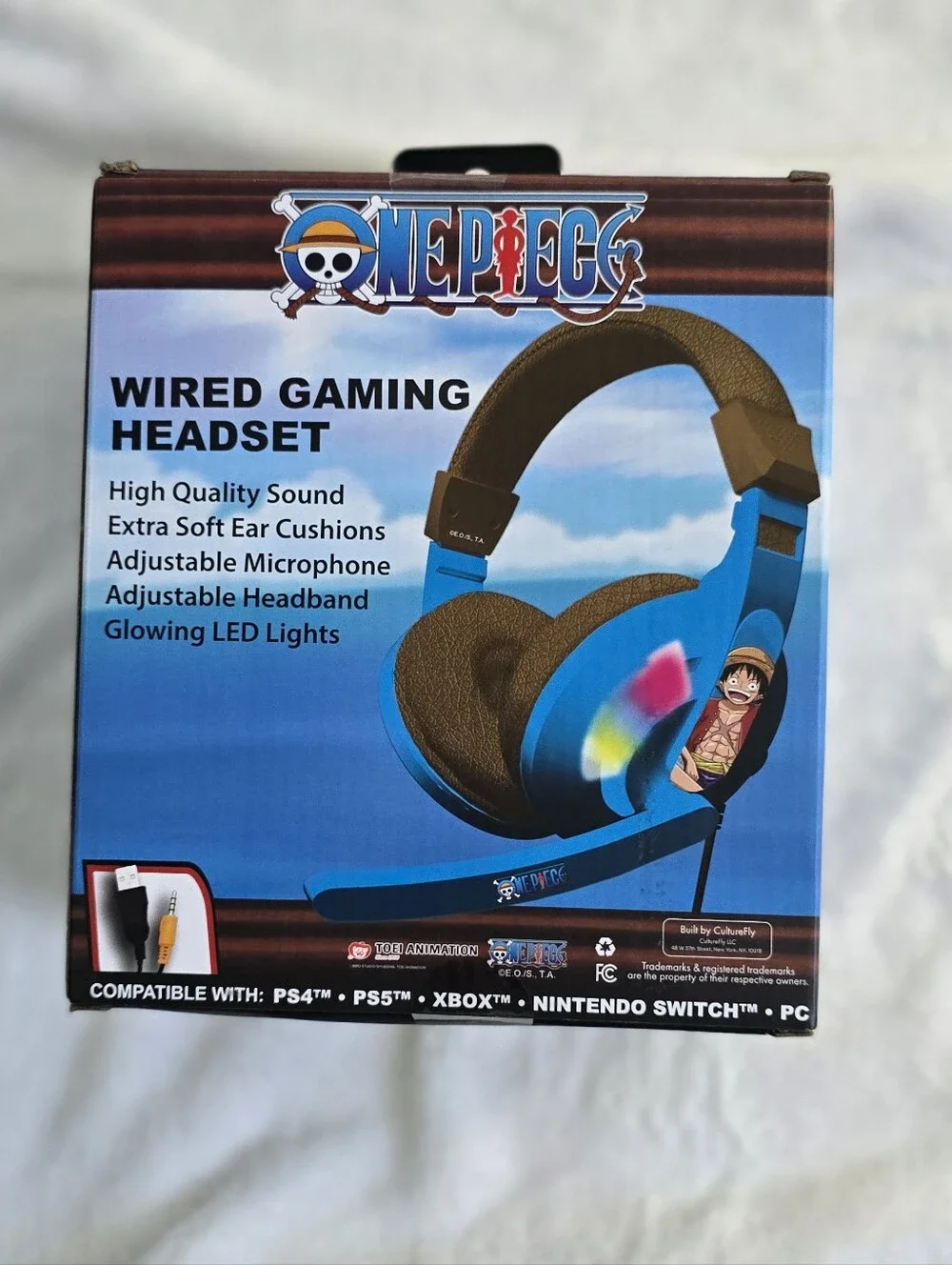 ​ONE PIECE LED Gaming Headset Wired Multi-Compatible Headphones for PS5 Xbox PC
